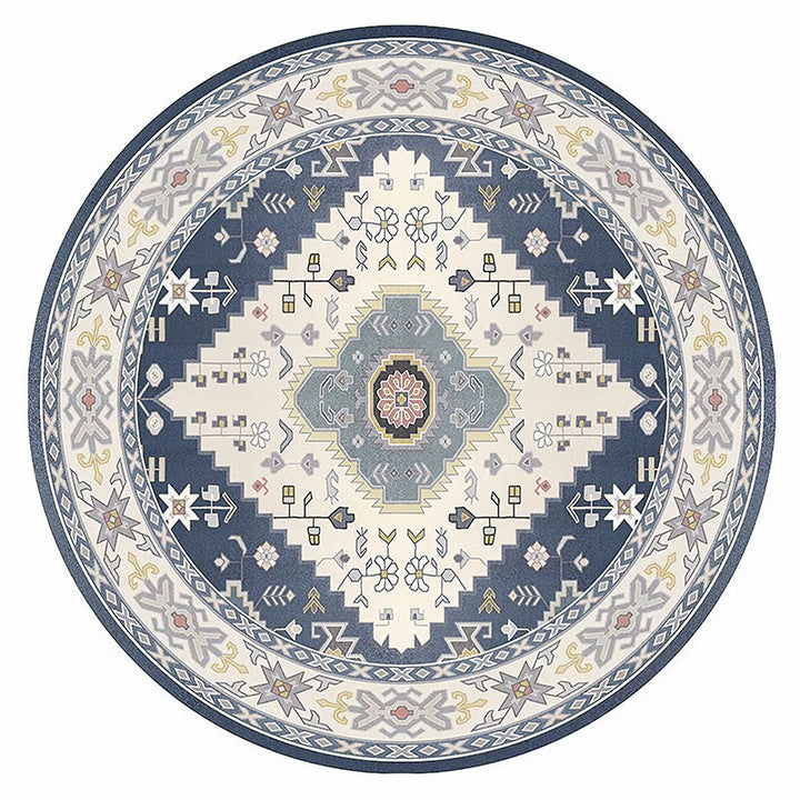 Rond Vintage Bloemen Tapijt