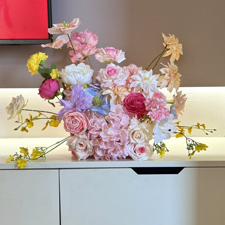 Levendige Kunstbloemen Taartdecoratie Arrangeer
