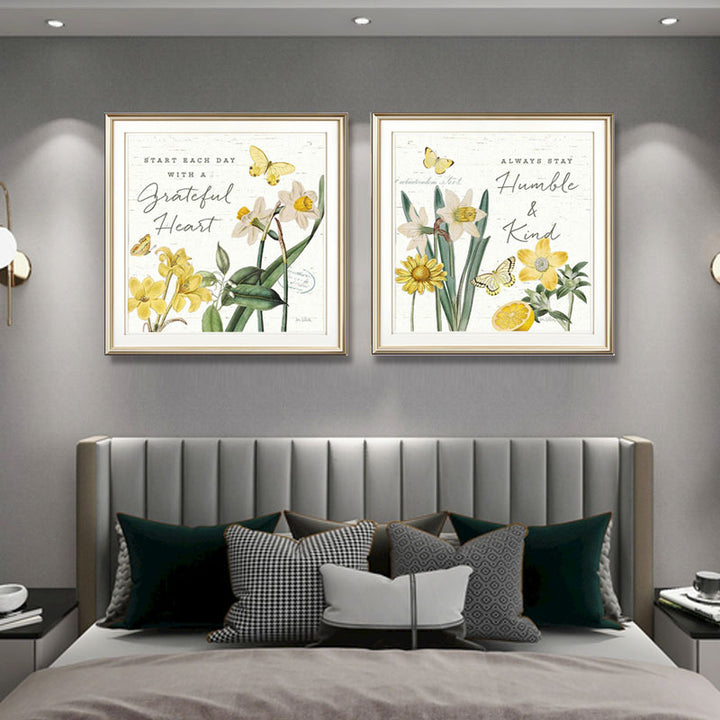 Elegante Bloemen Wandkunst Set