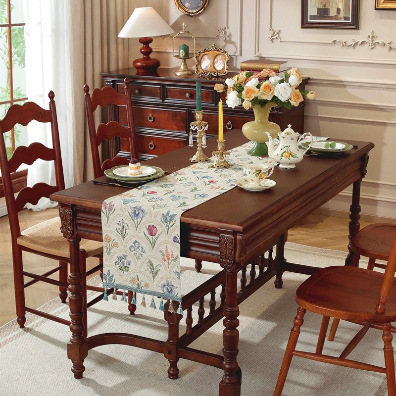 Bloemen Borduur Tafel Loper