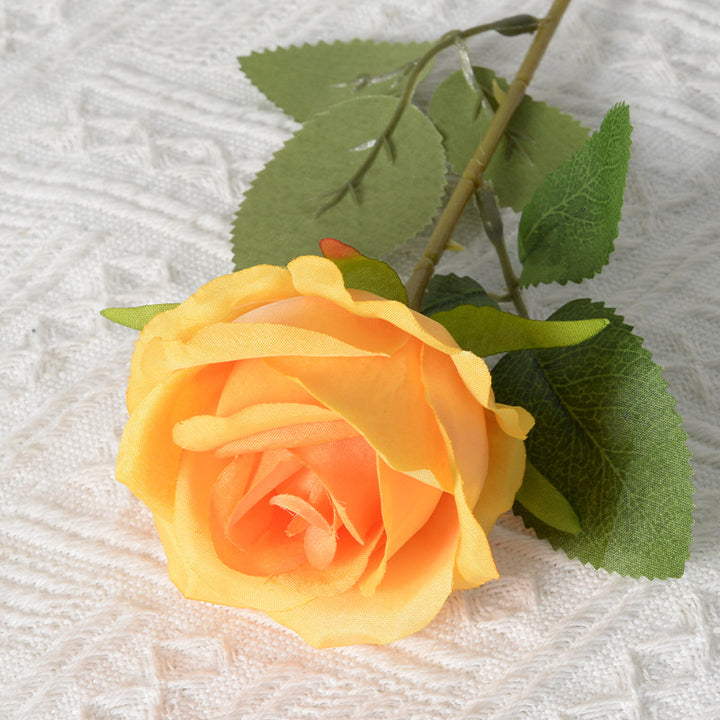 Elegante Zijden Zwarte Rozensteel