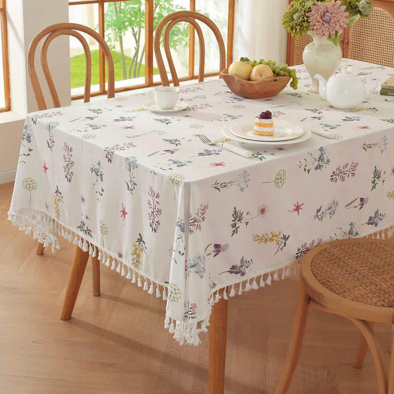 Decoratieve Bloemrijke Rimpel Tafelkleed