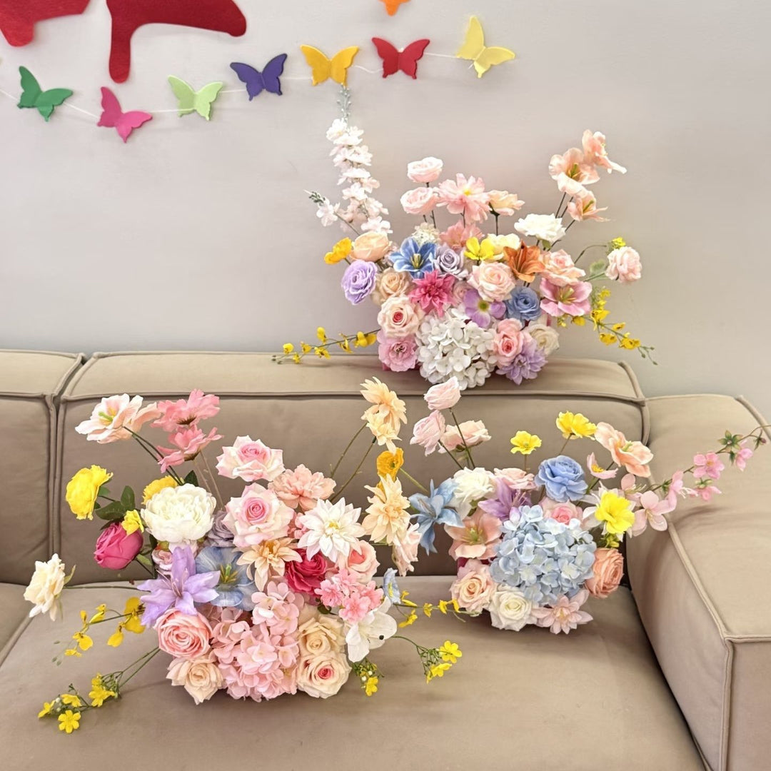 Levendige Kunstbloemen Taartdecoratie Arrangeer