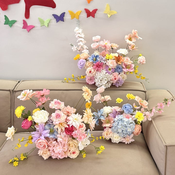 Levendige Kunstbloemen Taartdecoratie Arrangeer
