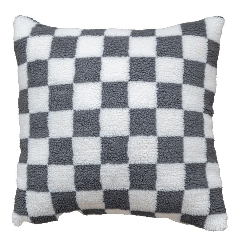 Geruite Pluche Throw Kussen