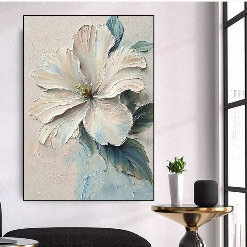 Textured Floral Canvas Wanddecoratie