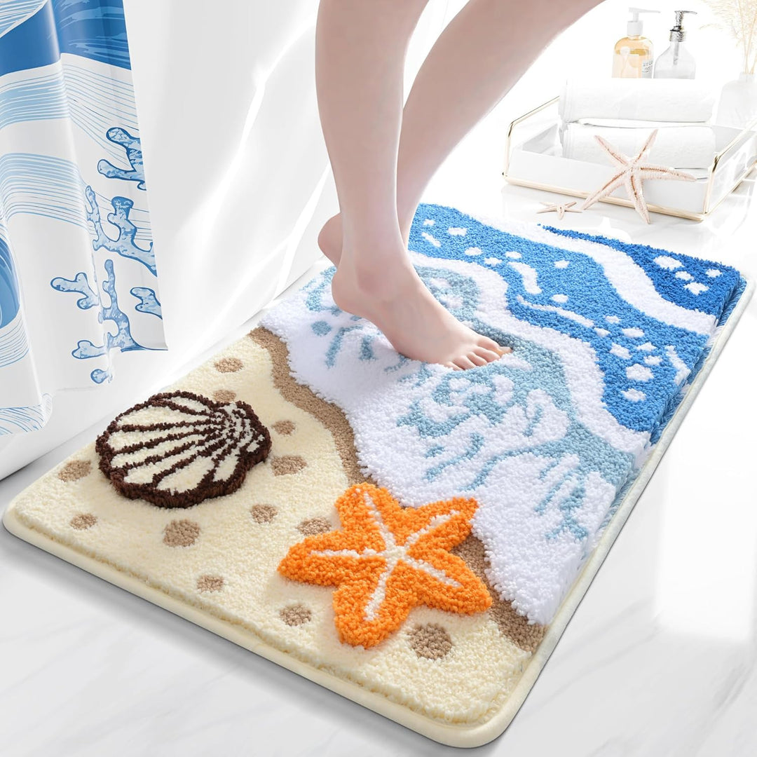 Coastal-Inspired Plush Badmat