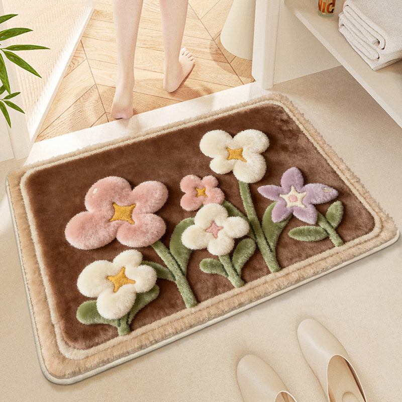 Floral Geborduurde Badmat