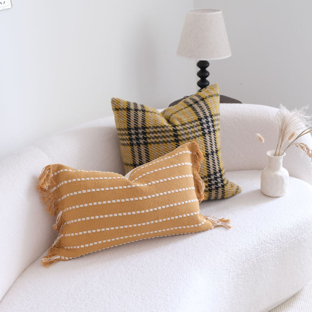Geruite Patroon Decoratieve Kussen