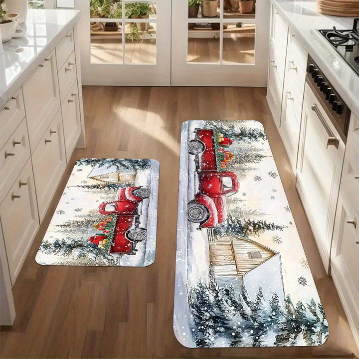 Feestelijke Winter-Thema Keukenmat
