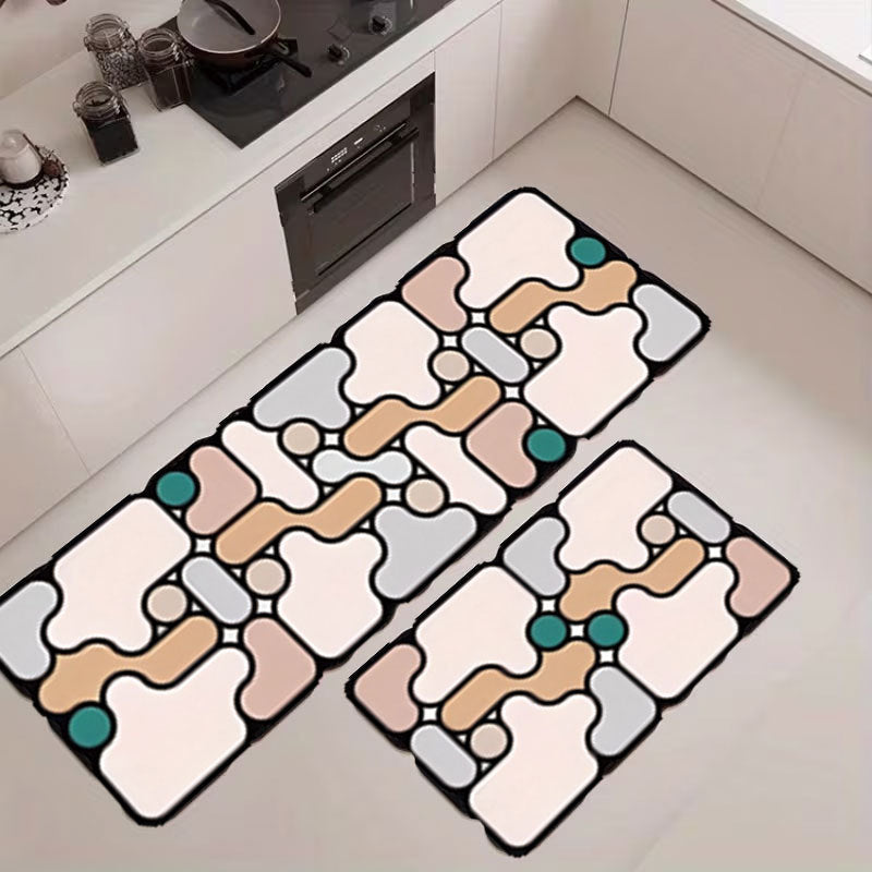Abstract Geometric Keukenmat Set