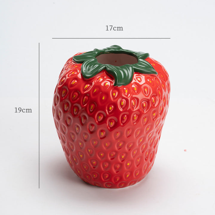 Aardbei-vormige Decoratieve Keramische Vaasje