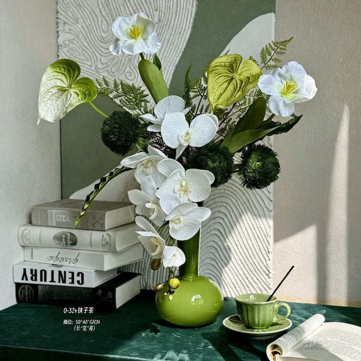 Kunstmatige Bloemarrangement met Decoratieve Groene Vaasje