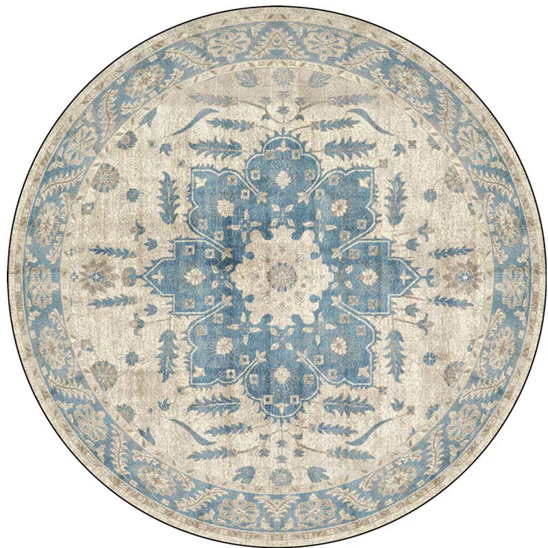Rond Vintage Bloemen Tapijt