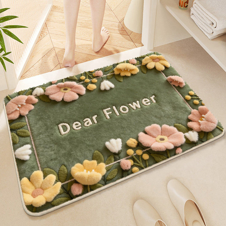 Floral Geborduurde Badmat