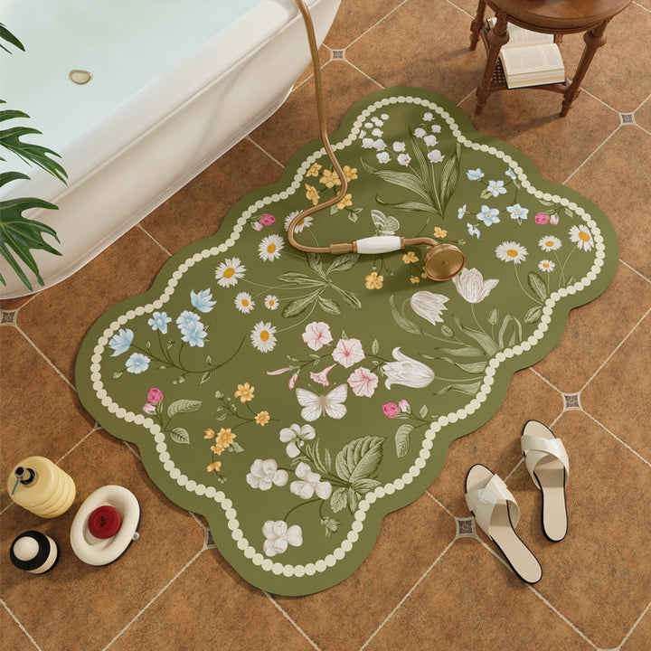 Decoratieve Bloemenprint Badmat