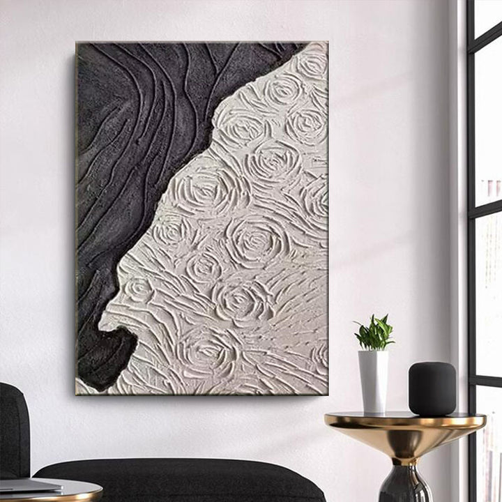 Textured Abstract Floral Canvas Wandkunst