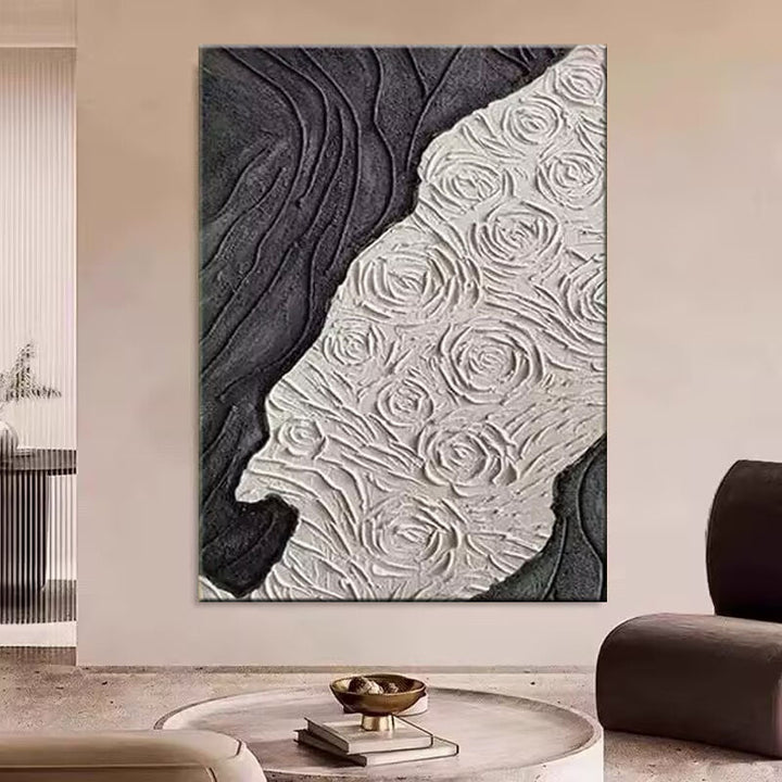 Textured Abstract Floral Canvas Wandkunst