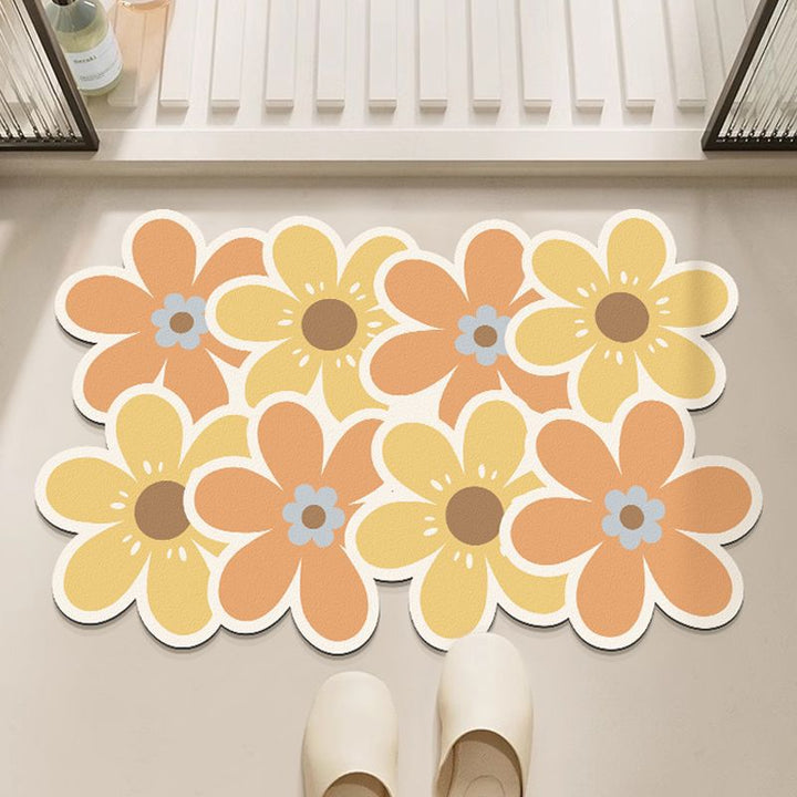 Decoratieve Bloem Motief Vloermat