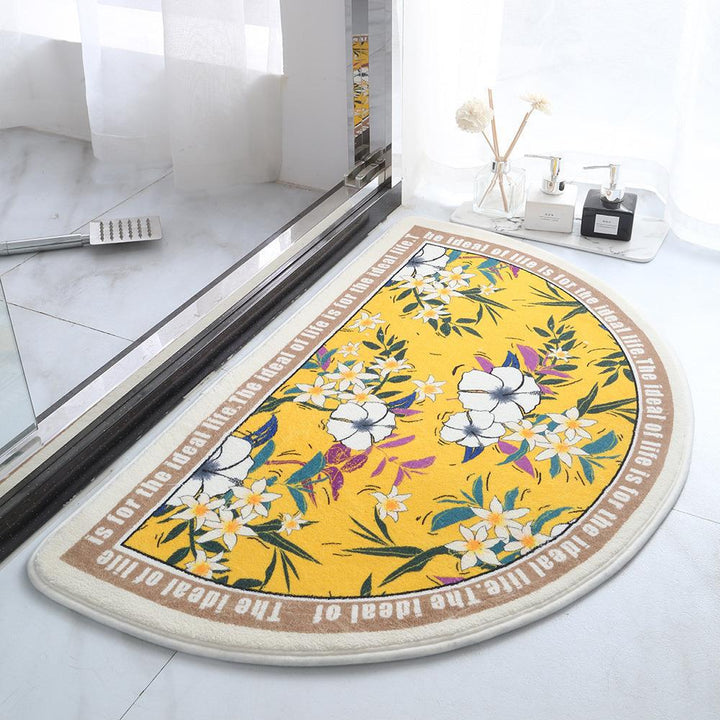 Bloemprint Halve Maan Badmat