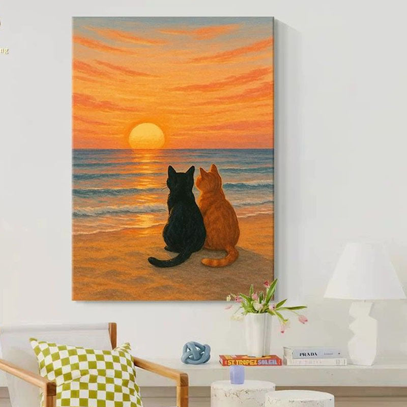 Artistiek Kat-Thema Canvas Wanddecoratie