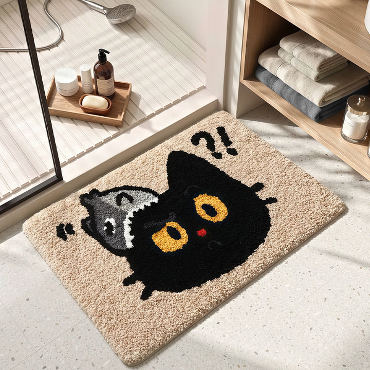 Schattige Kat-Thema Pluche Badmat