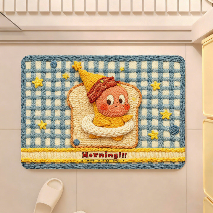 Speelse Brood-Thema Badmat
