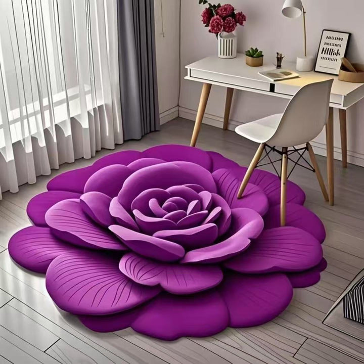 Bloemvormig Pluche Vloerkleed