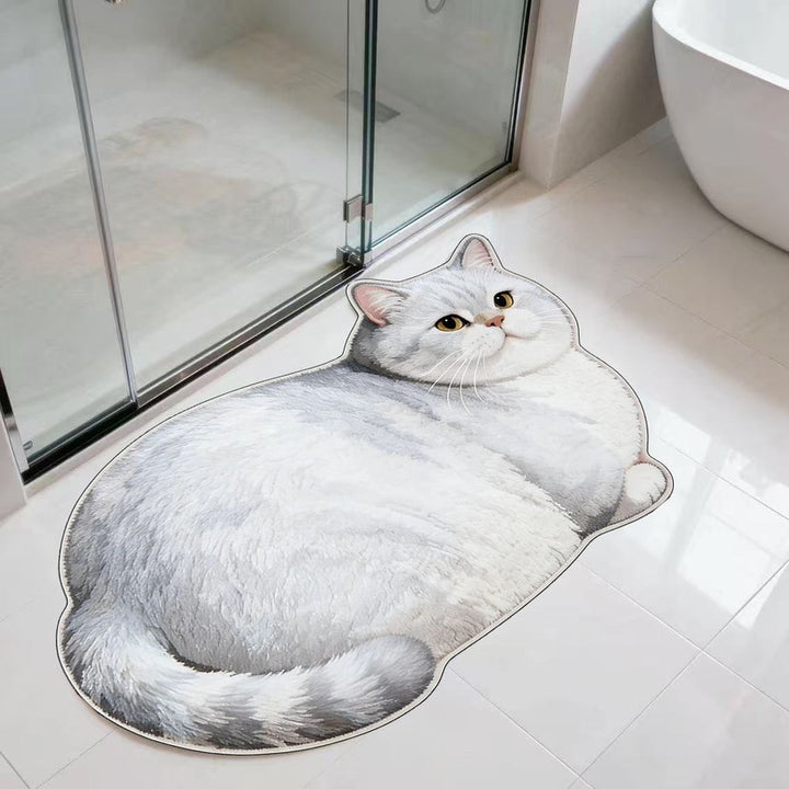 Kat-vormige Pluche Badmat