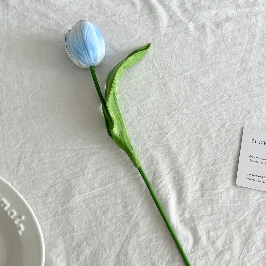 Realistische Faux Tulp Bloem Steel