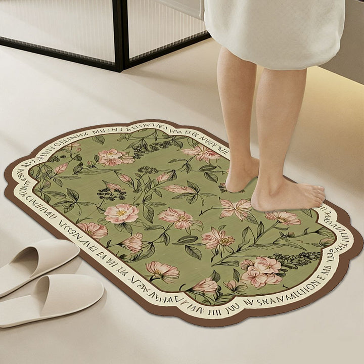 Zachte bloemenpatroon comfort badmat