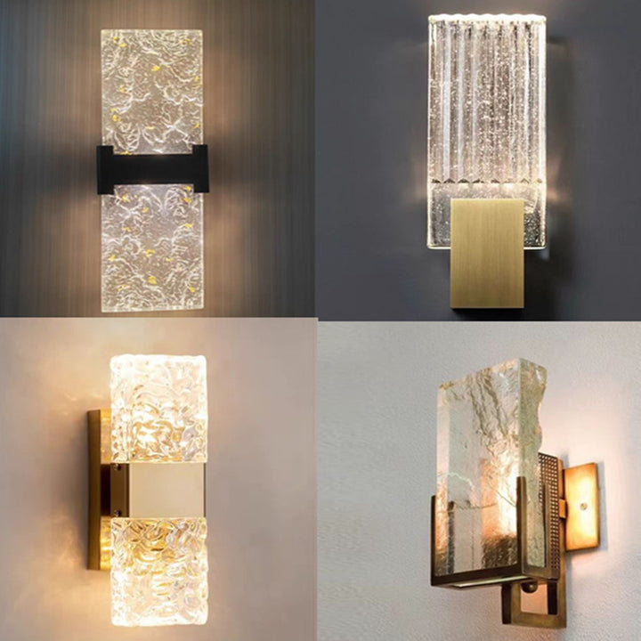 hedendaagse glas wandlamp met gestructureerde afwerking