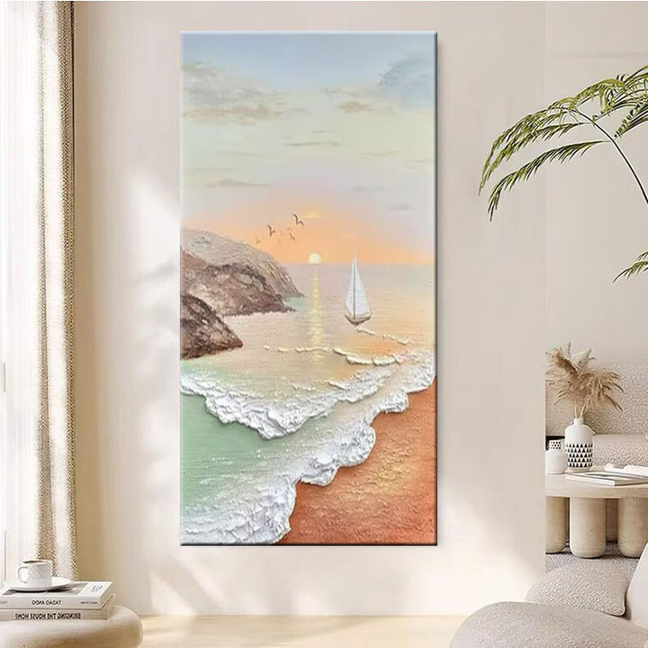 Zeestroming Textured Canvas Kunstwerk