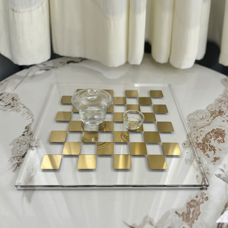 Elegante Decoratieve Glazen Schaakbord