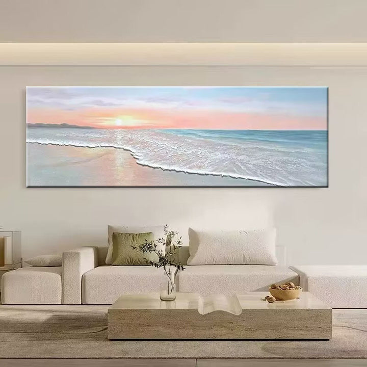 Groot Kust Zonsondergang Canvas Wandkunst