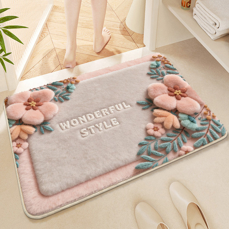Floral Geborduurde Badmat