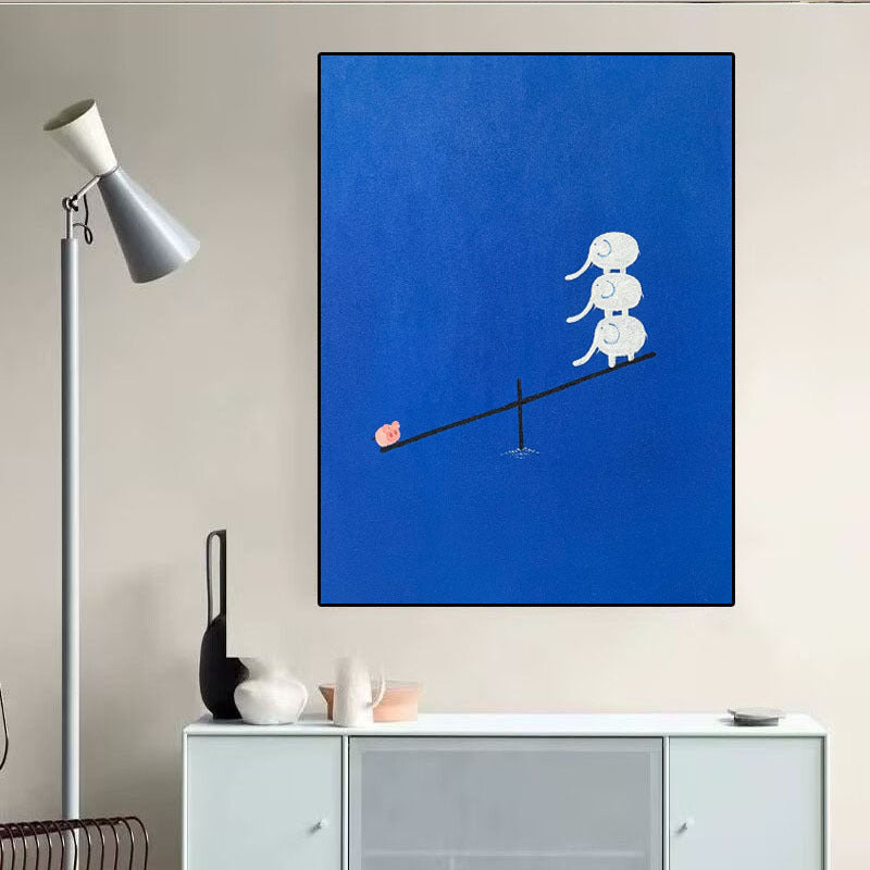 Speelse Olifant Kunstprint