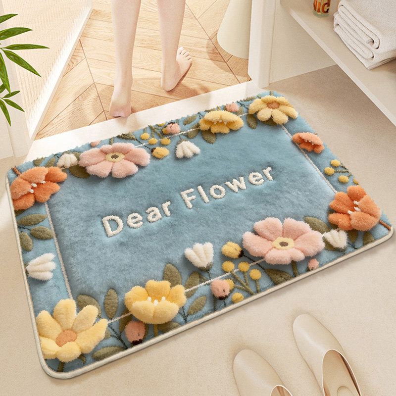 Floral Geborduurde Badmat