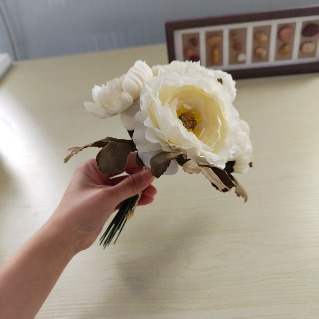 Levensechte Pioen Rozen Bloemboeket