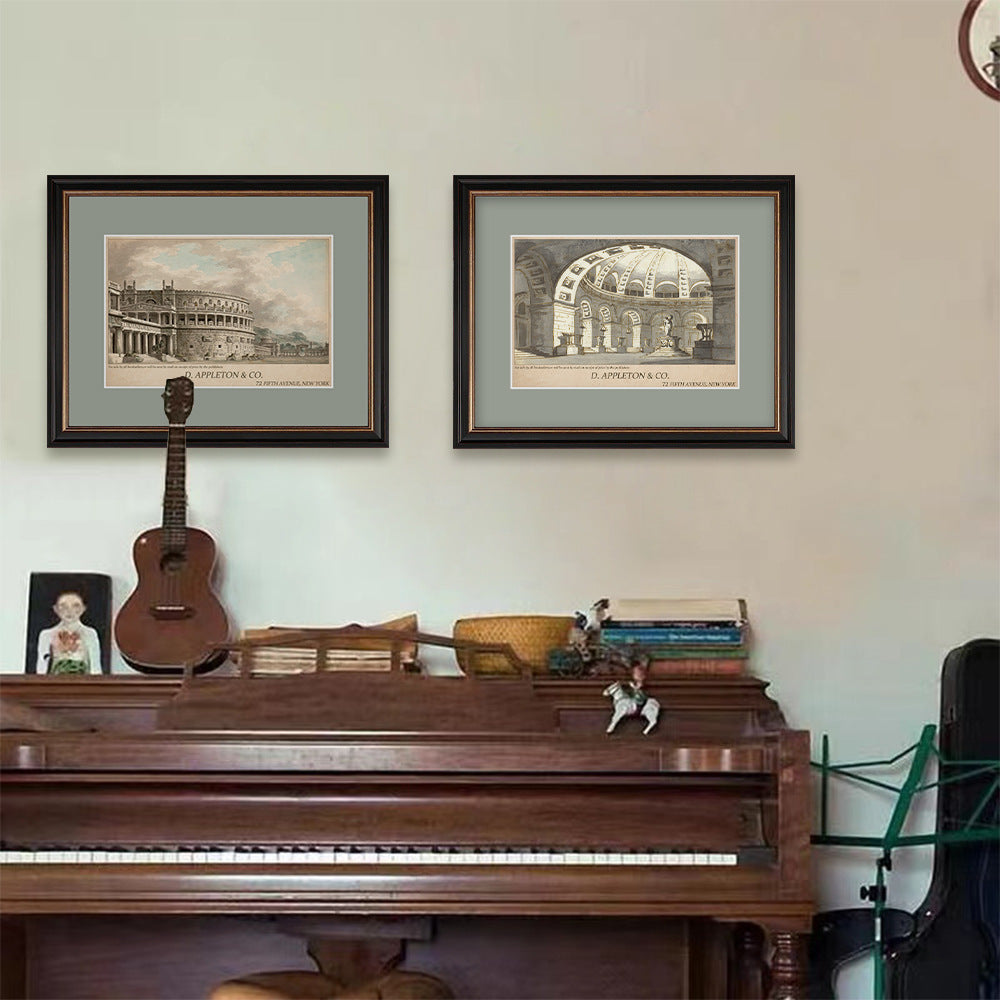 Vintage Romeinse Architectuur Ingelijste Kunst