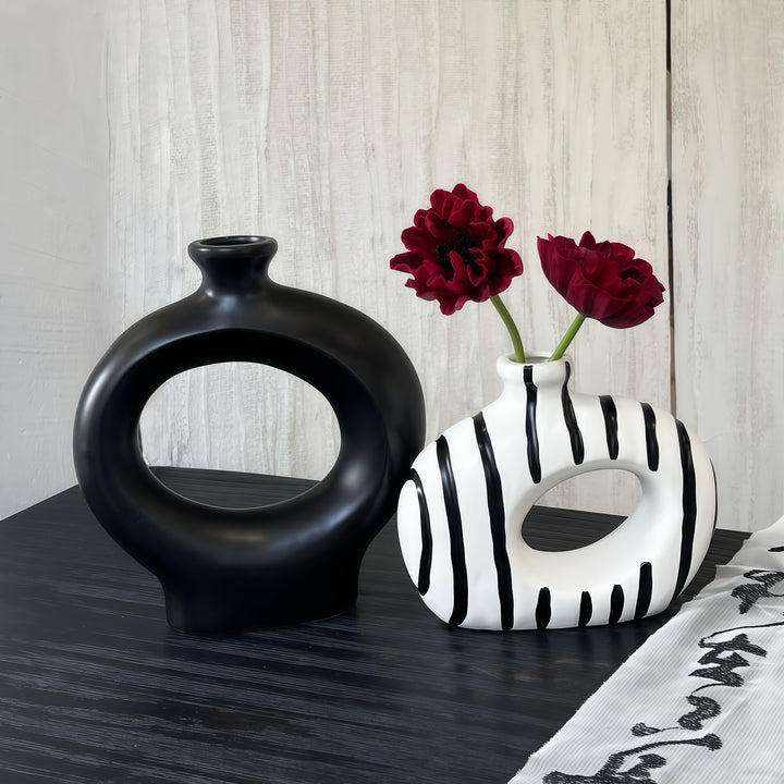 Artistiek Abstract Keramisch Bloemenvase voor Thuis