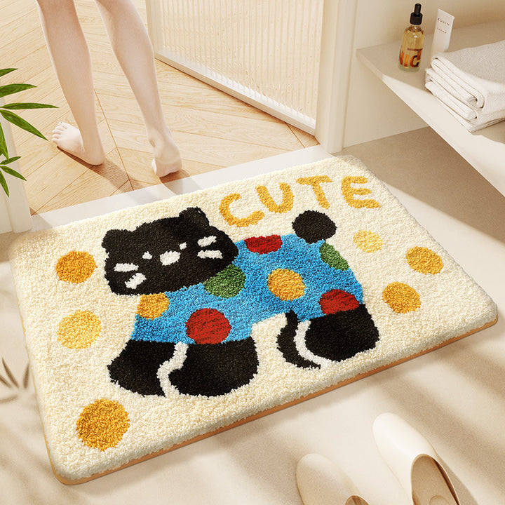 Speelse Puppy-Thema Plush Badmat