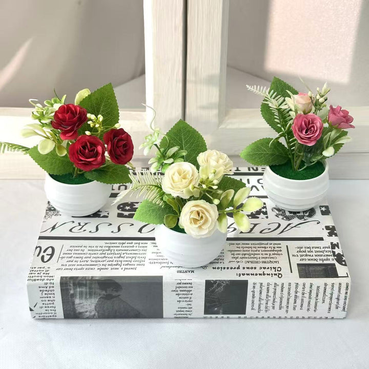 Levensechte Bloemarrangement in Decoratieve Pot voor Thuisdecoratie