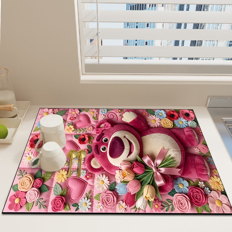 Bloemenprint Decoratieve Vloerkleed
