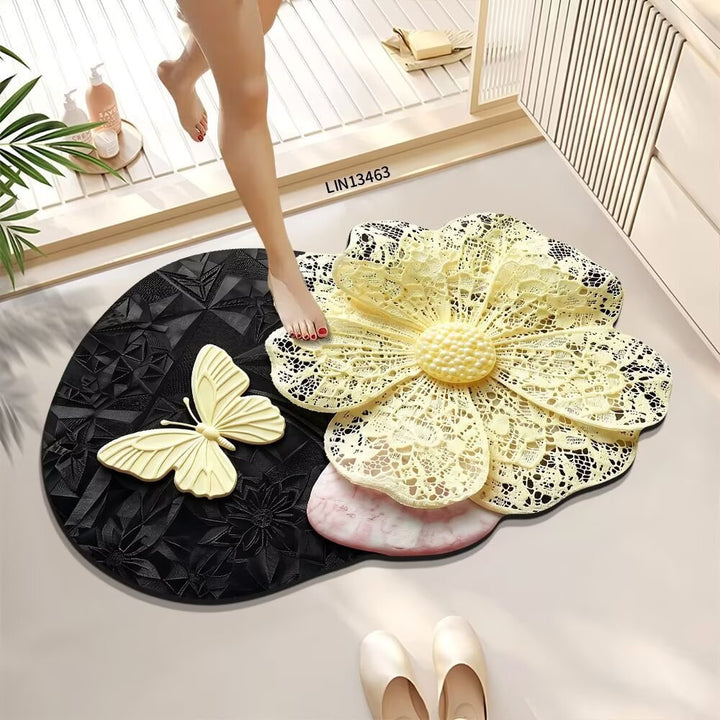 Decoratieve Bloemige Badmat