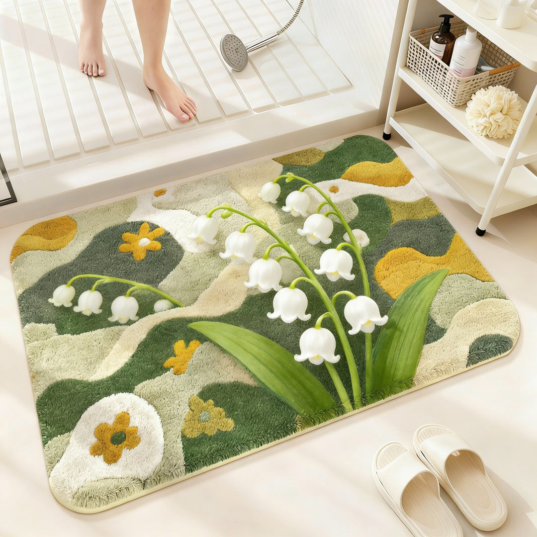 Bloemenpatroon Badmat