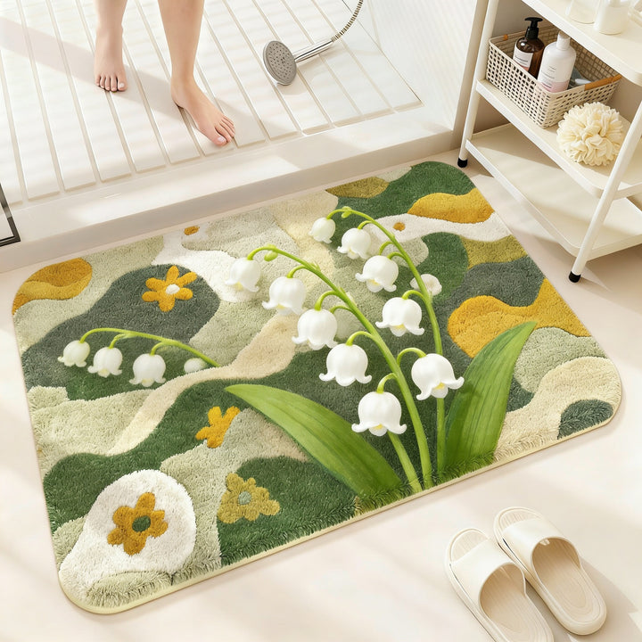 Bloemenpatroon Badmat