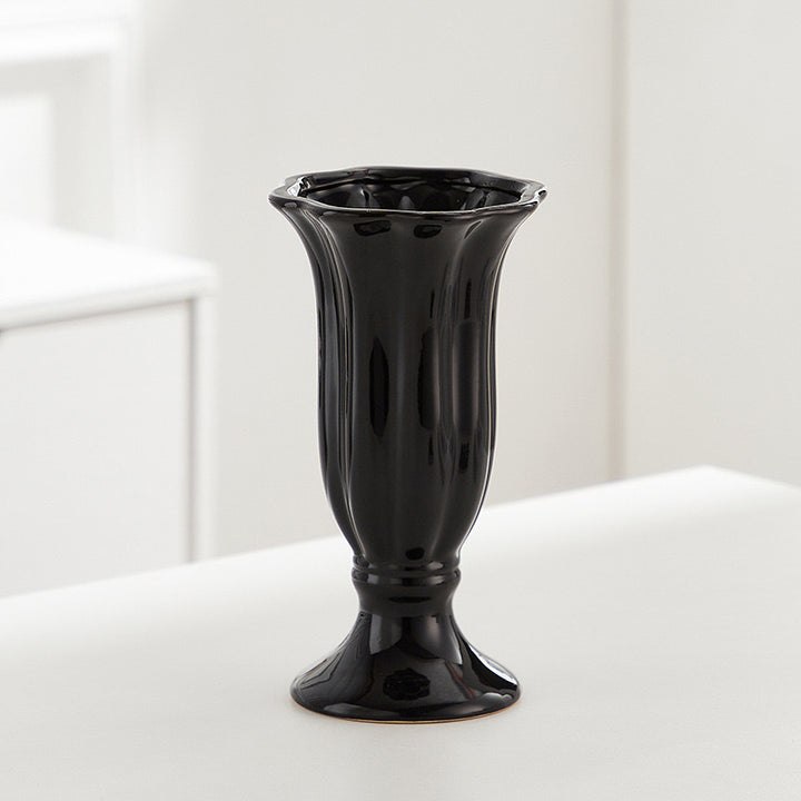 Decoratieve Bloem Motief Geperst Keramische Vaasje voor Woondecoratie