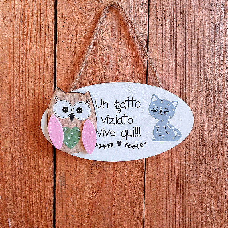 Schattig Uil Welkom Bord