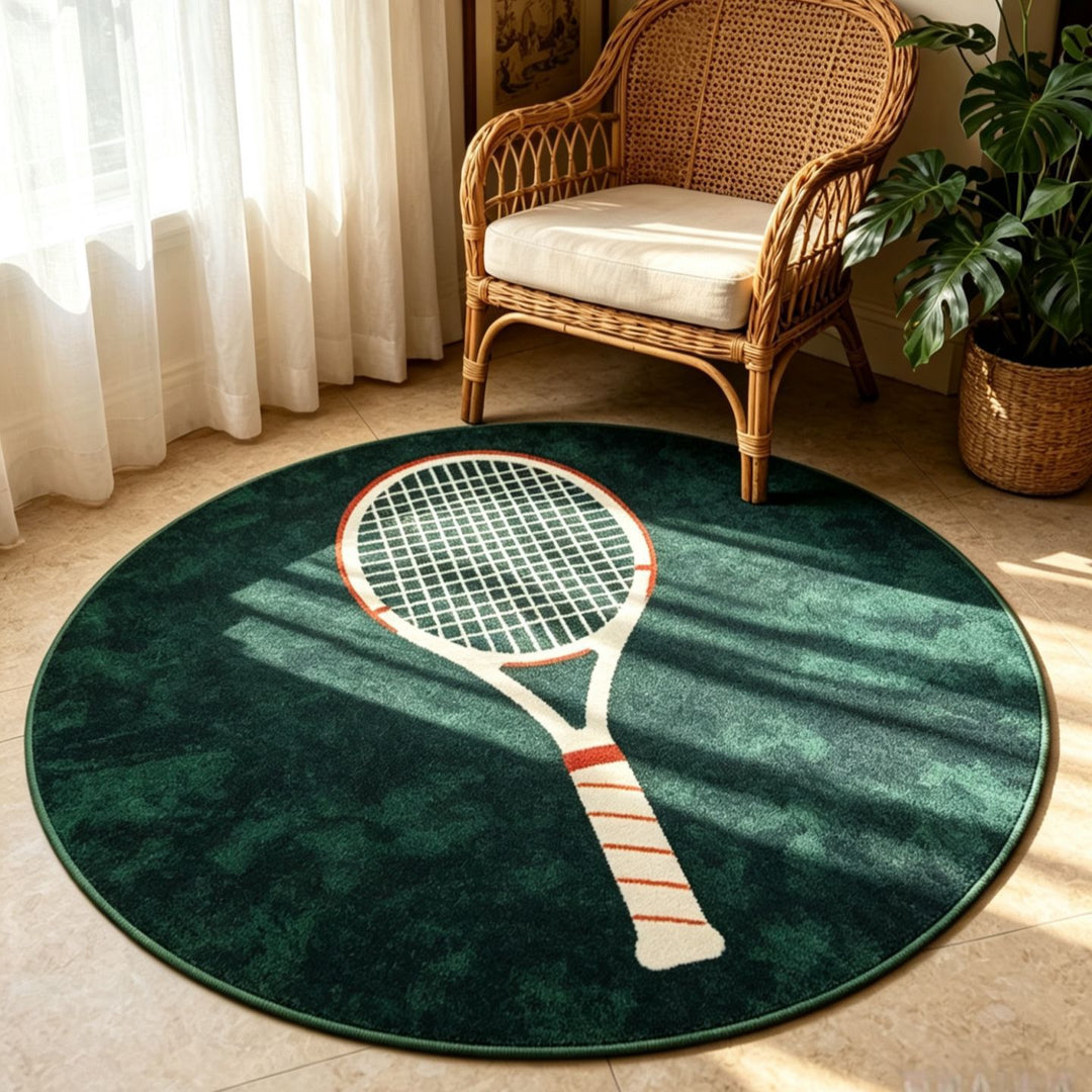 Tennis-Thema Ronde Area Tapijt